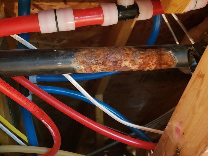 Rusted damaged gas pipe