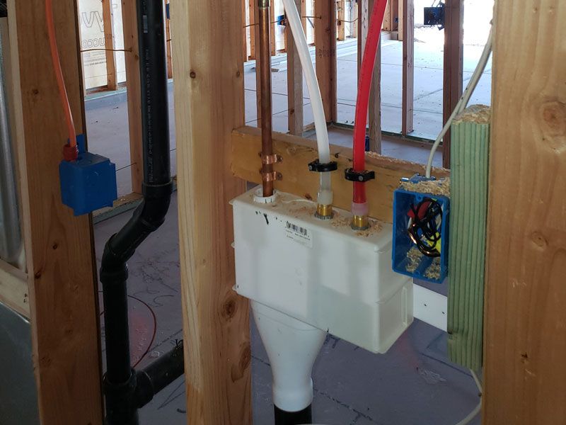 Pex repipe for laundry box