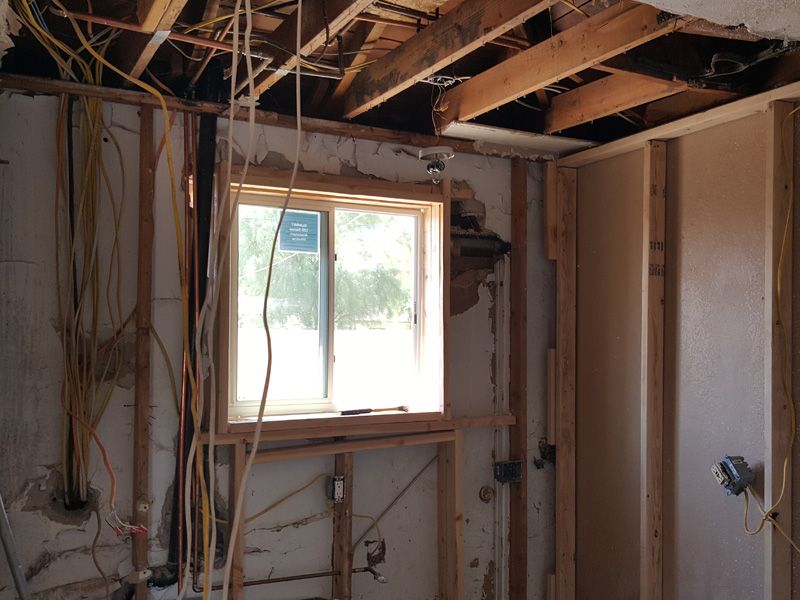 Damaged kitchen from water leak