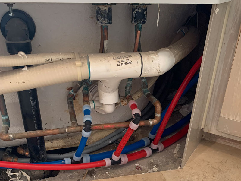 New PEX Repipe around bathtub